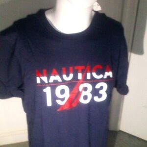 NAUTICA NAVY BLUE RED WHITE TSHIRT